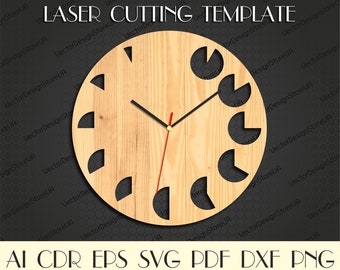 Modern wall art,Modern home decor,Unique wall clock dxf,Clock for wall,Laser cut files,Dxf files for laser,Clock dxf,Clock svg WCM-138