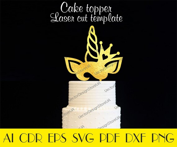 Download Unicorn With Crown Cake Topper Fileunicorn Head Cake Topper Etsy