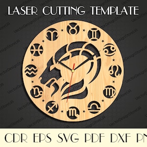 Capricorn svg,Capricorn sign,Capricorn birthday,Astrology Signs,Capricorn zodiac,Zodiac svg,Capricorn gift,Laser cut file,Clock svg WCM-160