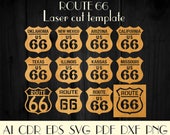 Set 12Pcs route 66 sign,Route 66 svg,Route 66 home decor,Laser cut files,Route 66 stencil,CNC plans,dxf files for laser,cnc laser files S-8