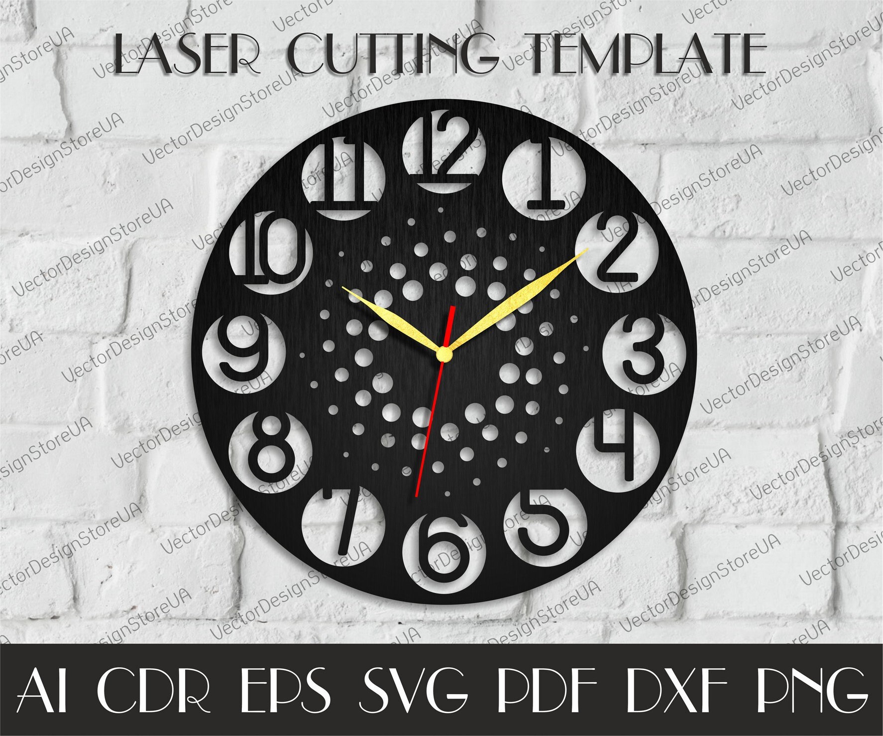 Download Clock Numbers Svgmodern Clockunique Wall Decorwooden Etsy