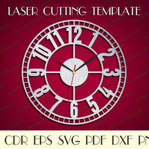 Unique clock,Large wall clock,Wood wall clock,Laser cut template,Birthday gift clock,Vector for CNC,Birthday gift,Laser cut clock WCM-38