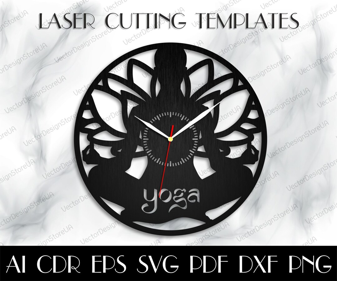 Yoga Wall Art,yoga Clock Svg,yoga Art,yoga Svg,yoga Clock for Wall,gift