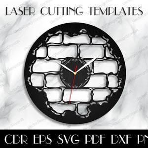 Unique clock for wall,Modern Clock file,Large clock for wall,Clock svg,Wooden clock template,Clock template,Clock for cnc,Clock dxf WCM-222
