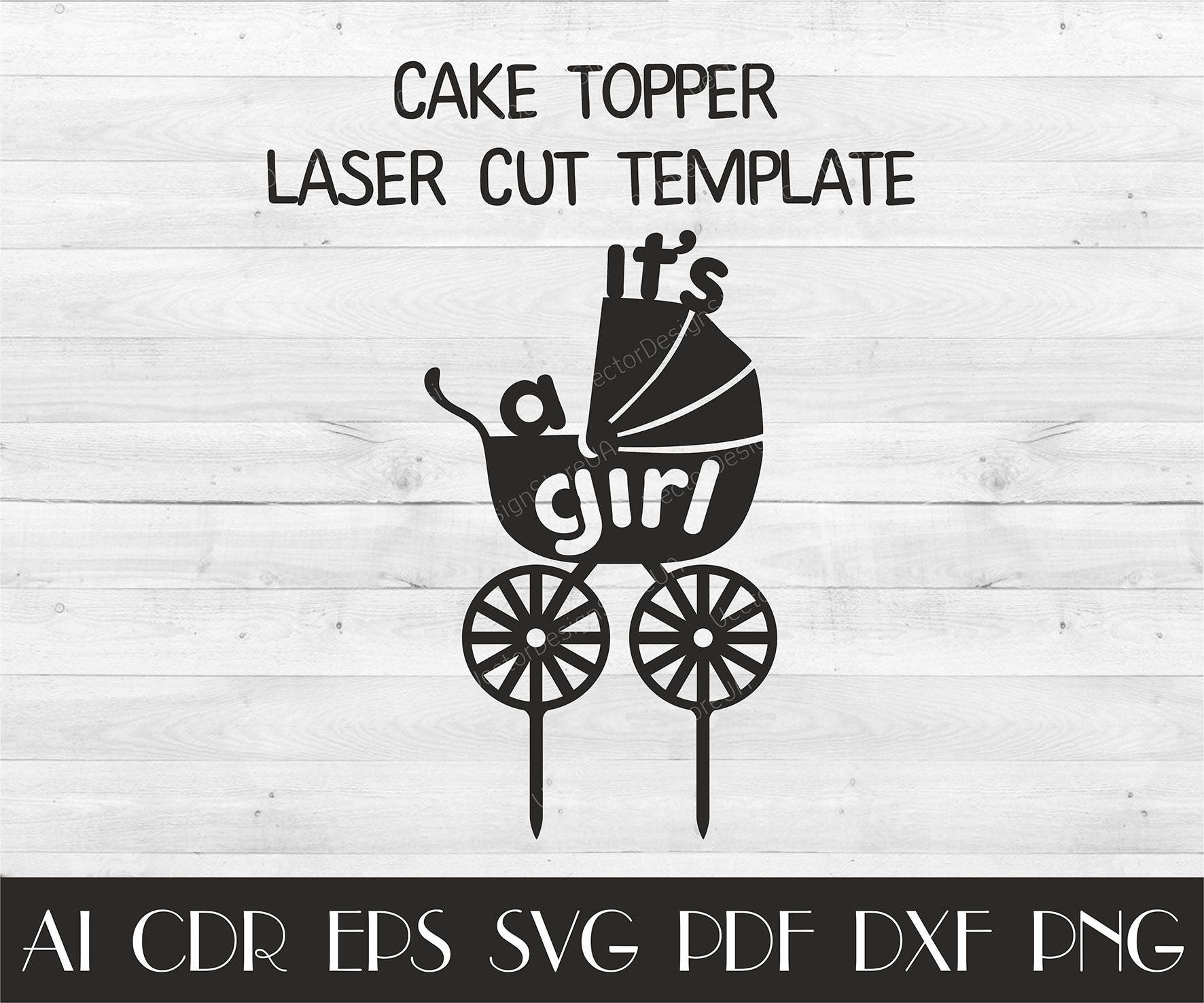 It's a Girl Cake Topperbaby Shower Cake Topper Svglaser | Etsy