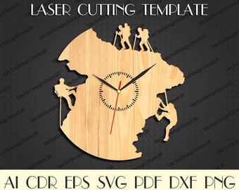 Rock climbing clock svg,Rock climbing art,Rock climbing svg,Gift for Climber,Mountain climbing art,Sport Clock svg,Laser cut wood WCM-144