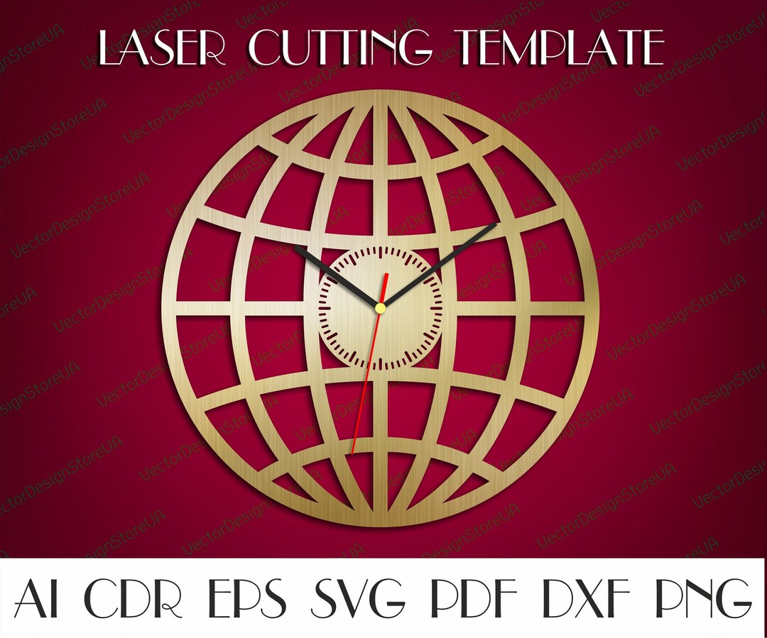 Globe Clock Svg,globe Decor,globe Svg,globe Wall Art,modern Clock,wall
