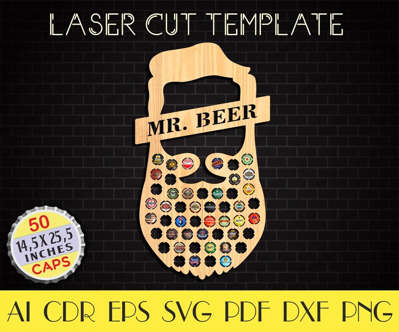 Large Bottle Cap Holder Filebeer Caps Holder Svggift for Etsy