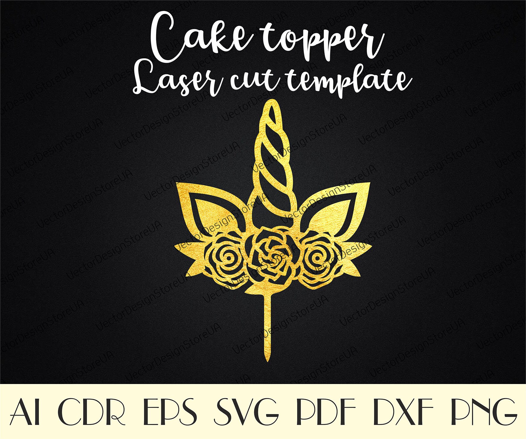 unicorn head rose cate topperunicorn horn ears cake etsy