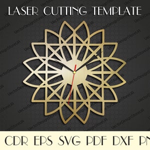 Bedroom decor,Clock laser cut file,Unique clock svg,Kitchen clock,Modern clock,Wall decor wood,Dxf files for cnc,Clock dxf,Clock svg WCM-128