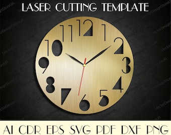 Modern home decor,Modern wall clock,Modern wall art,Unique wall clock dxf,Laser cut files,Dxf files for laser,Clock dxf,Clock svg WCM-250