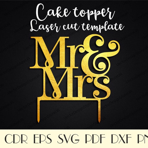 Mr and Mrs Cake Topper Svg Cake Topper Svg Wedding Cake - Etsy Australia