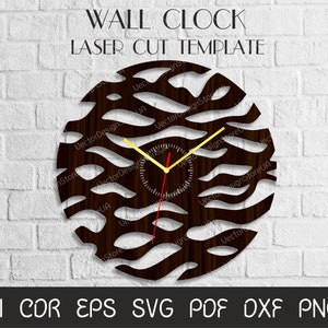 Unique clock for wall,Modern Clock file,Large clock for wall,Clock svg,Wooden clock template,Clock template,Clock for cnc,Clock dxf WCM-57