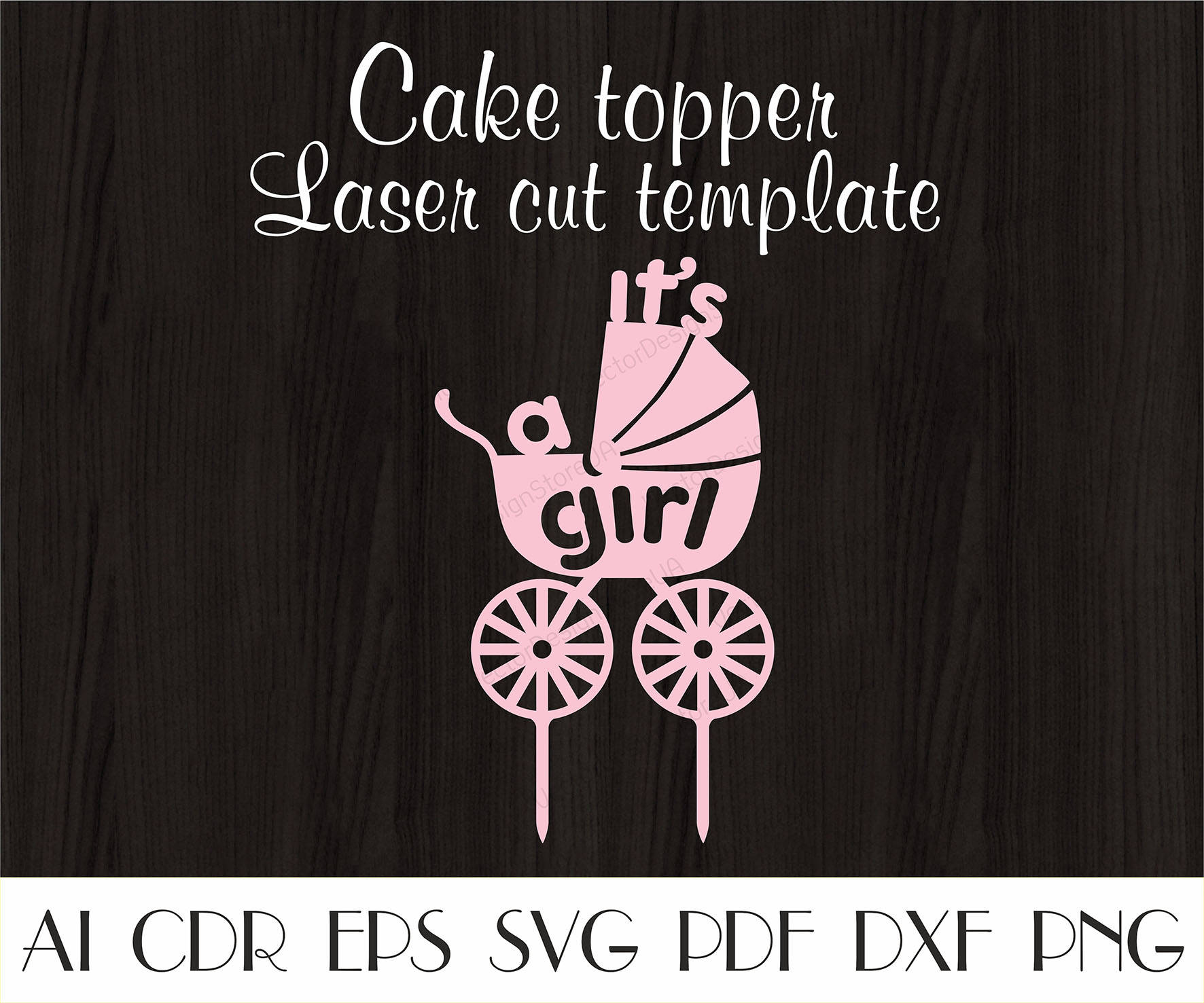 It's a Girl Cake Topperbaby Shower Cake Topper Svglaser | Etsy