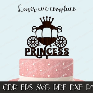 Princesa pastel Topper svg, chica pastel Topper, Baby Shower Cake Topper, topper de pastel de cumpleaños, pastel de topper svg, cumpleaños CNC archivo, CNC planes CTT-117