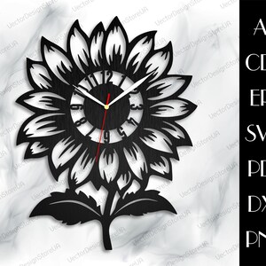 Floral Wall Art,flower Wall Decor,sunflower Clock Svg,anniversary Gift ...