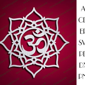 Om simbolo svg,Om mandala wall art,Om mandala wall decor,Om circle Mandala,Om sign,Mandala svg,file cnc per laser,file tagliati al laser LCT-83