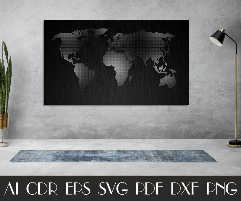 World Map Wall Decor Svgworld Map Svgworld Art Svgworld Etsy