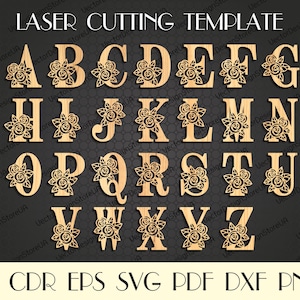 Monograms svg,Alphabet dxf,Alphabet letters svg,Alphabet monogram svg,Letters monogram svg,Alphabet laser cut,CNC files,CNC plans S-7