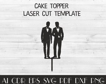 Gay Wedding Cake Topper,Same Sex Cake Topper,Gay Wedding Decor,Gay Silhouette Cake Topper,Mr Mr cake decor,CNC files CTT-90