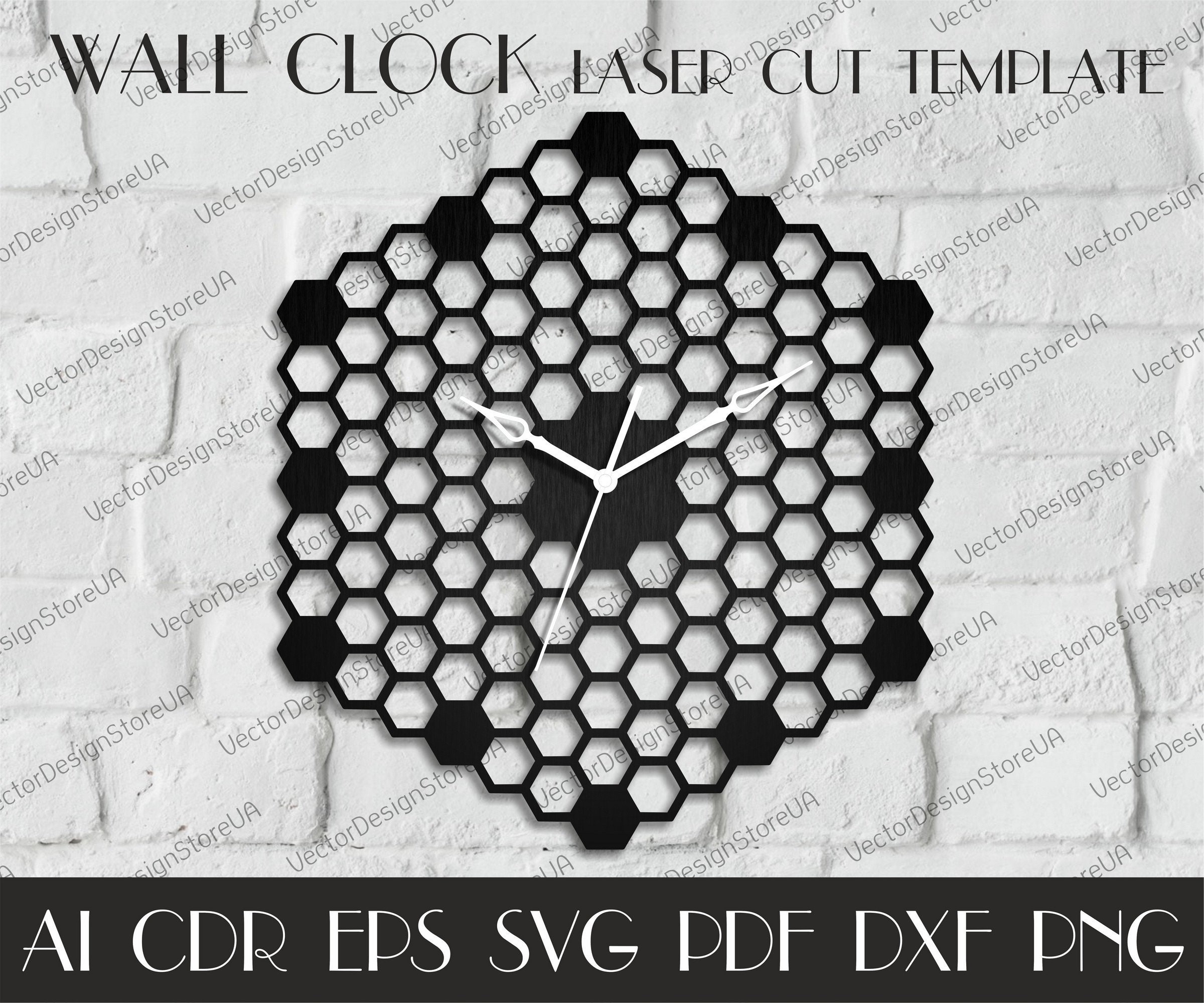 Honey Combs Clock,honey Combs Wall Decor,geometric Clock,honey