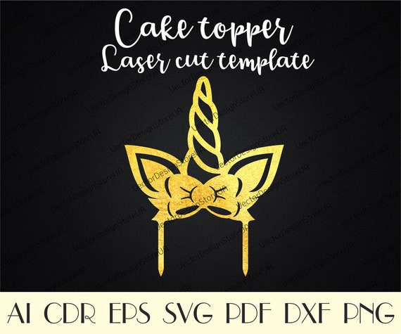 Download Cute Unicorn Cake Topper Svgunicorn With A Bow Cake Etsy PSD Mockup Templates
