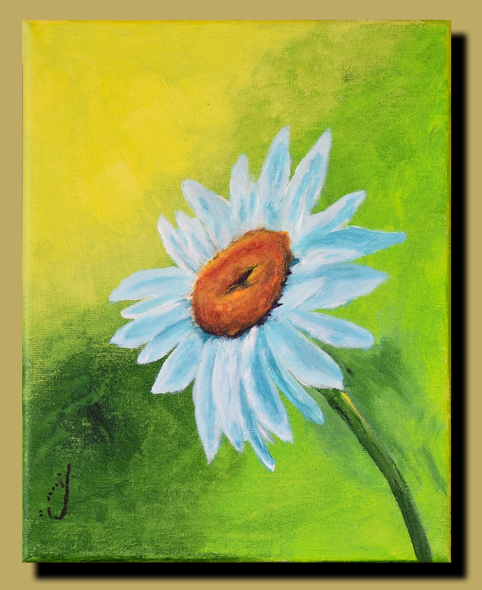 Original Daisy Painting 8x10 Acrylic on Canvas Etsy