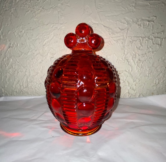 Vintage Tiara Ruby Dewdrop Candy Dish - Discontinued Hard to  display picture 3