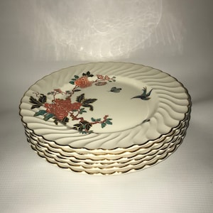 SIx Vintage Dinner Plates- Eastern Glory - James Kent - Old Foley