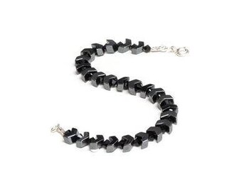 Hematite arrow and black Swarovski crystal bracelet.