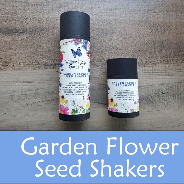 Garden Flower Seed Shaker, Zinnia, Shasta Daisy, Cosmos, Echinacea, Poppy Mix, Bachelor Buttons, Black Eyed Susan, Calendula, Wildflower