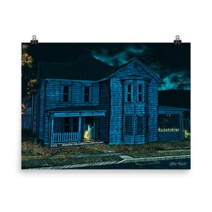 Photo paper poster, Illustration, Halloween Illustration, Halloween decor, Paranormal, supernatural, Ghost, trick-or-treaters, Halloween