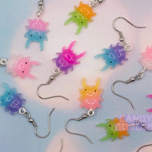 Beetle Earrings - Mismatch Bug Insect Colourful Pastel Bright Kidcore Funky Lightweight Handmade UK