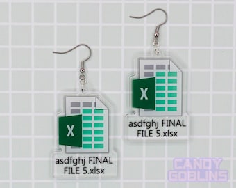 Excel Earrings - Microsoft Accountant Budget Financial Analyst Admin Office Data Maths Swearing Relatable Acrylic Quirky