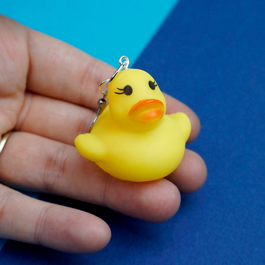 Rubber Duck Earrings Plastic Yellow Duckies Chicks Statement
