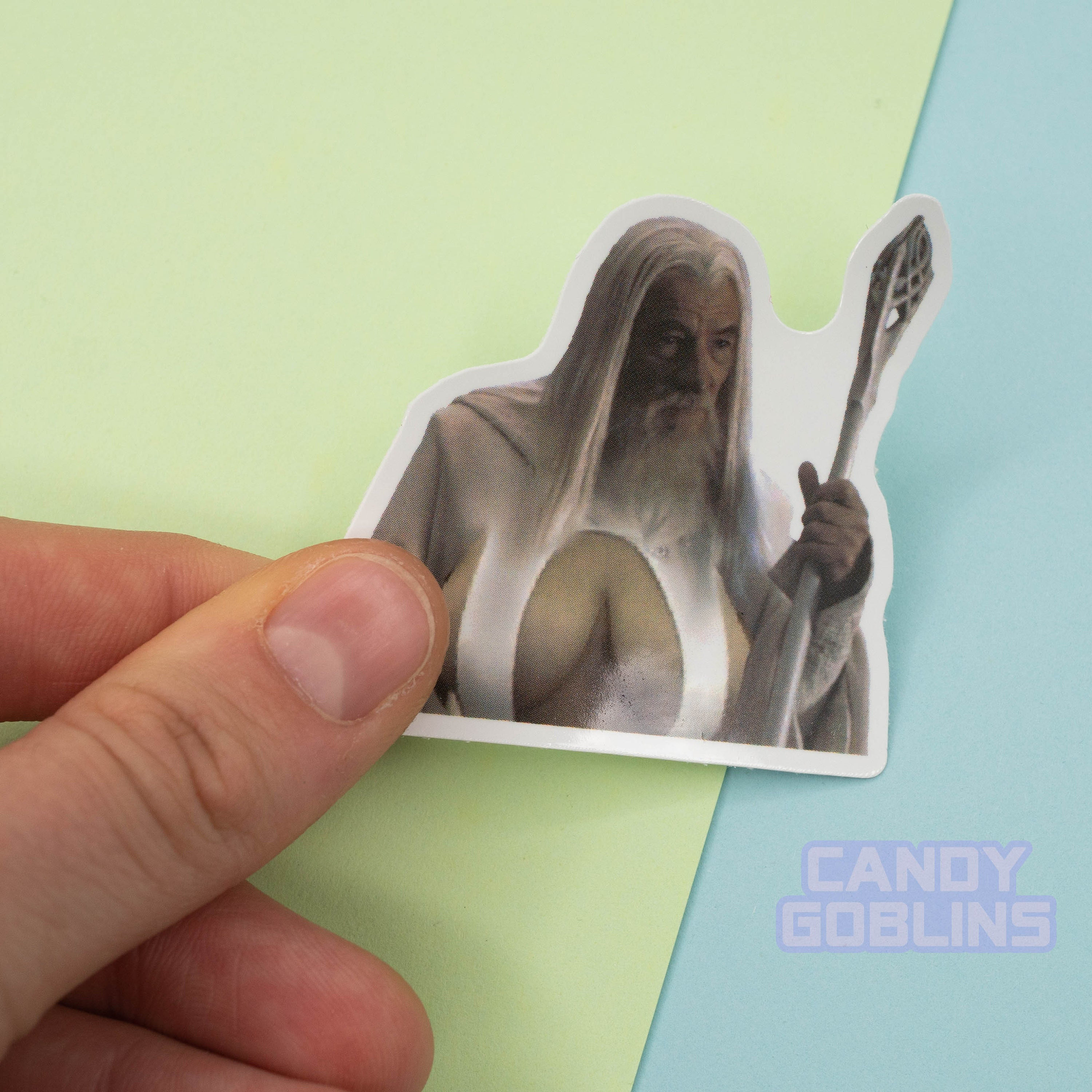 Gandalf Big Naturals Sticker - LoTR Lord of the Rings Meme Grey White Stationary Fandom Big Boobs Ian Mckellen