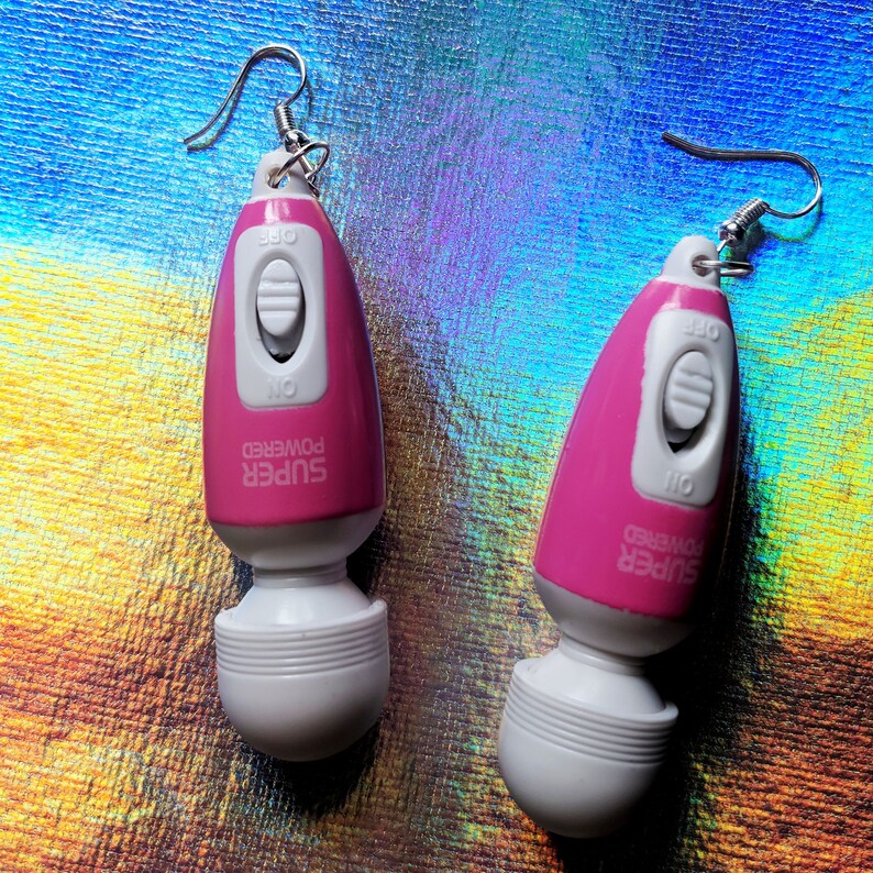Vibrator Earrings Pink Purple Black and Orange Buzz Vibe Etsy