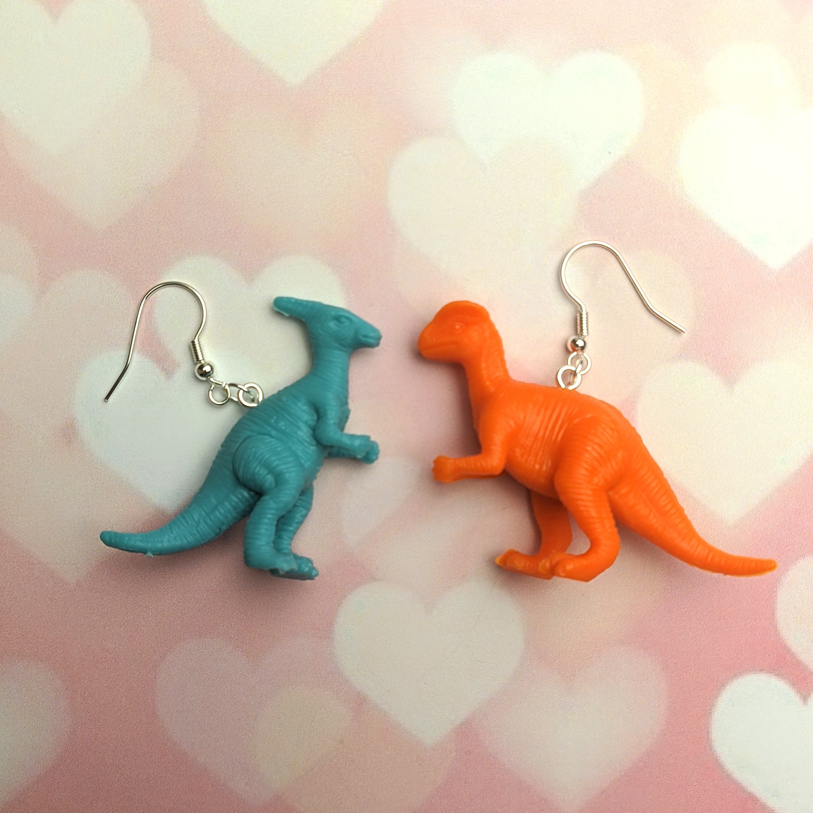 DINO SALE Dinosaur Earrings Dino Dangle Earrings in Silver