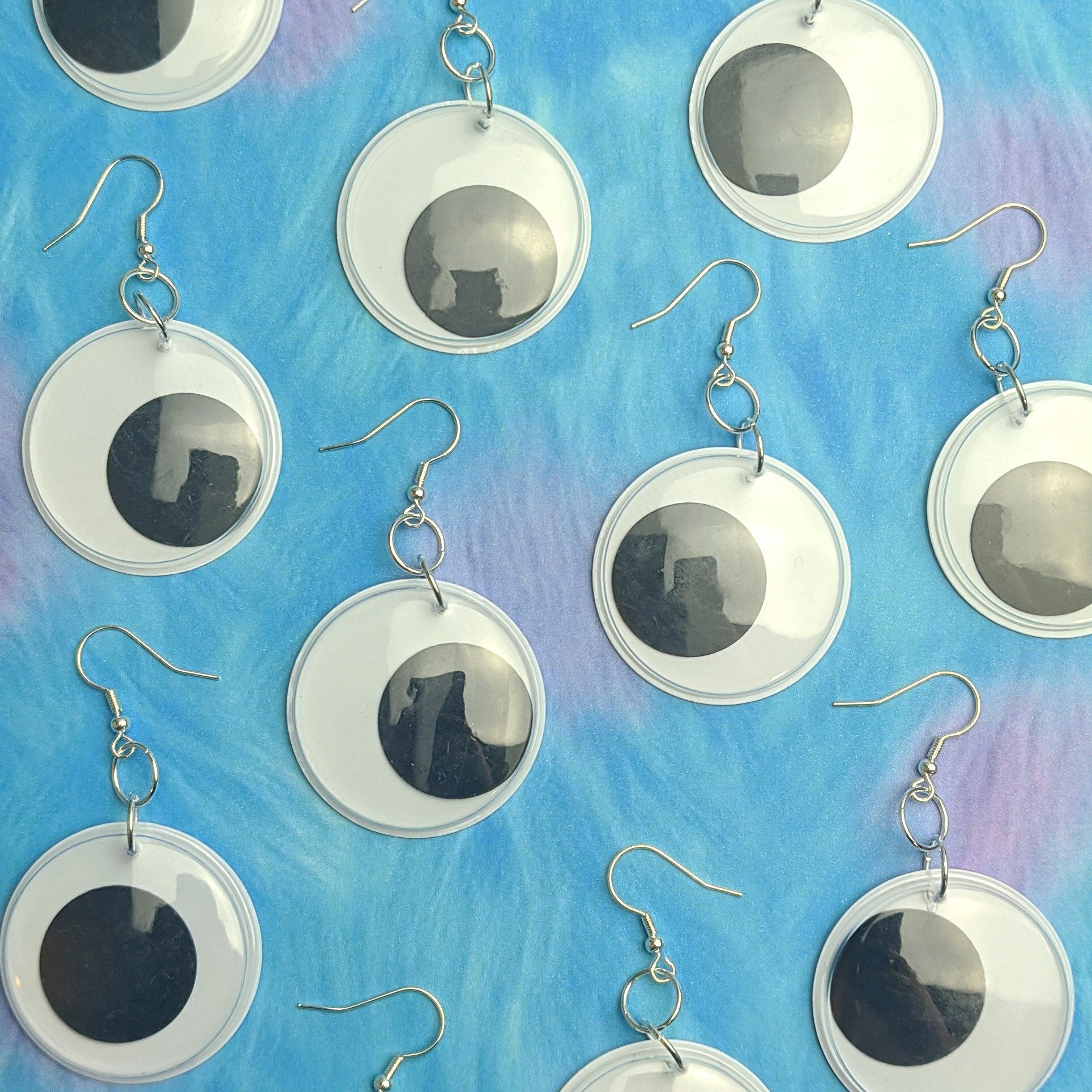 Googly Eye Earrings Large Dangle Wiggle Eyes Black and White Etsy UK