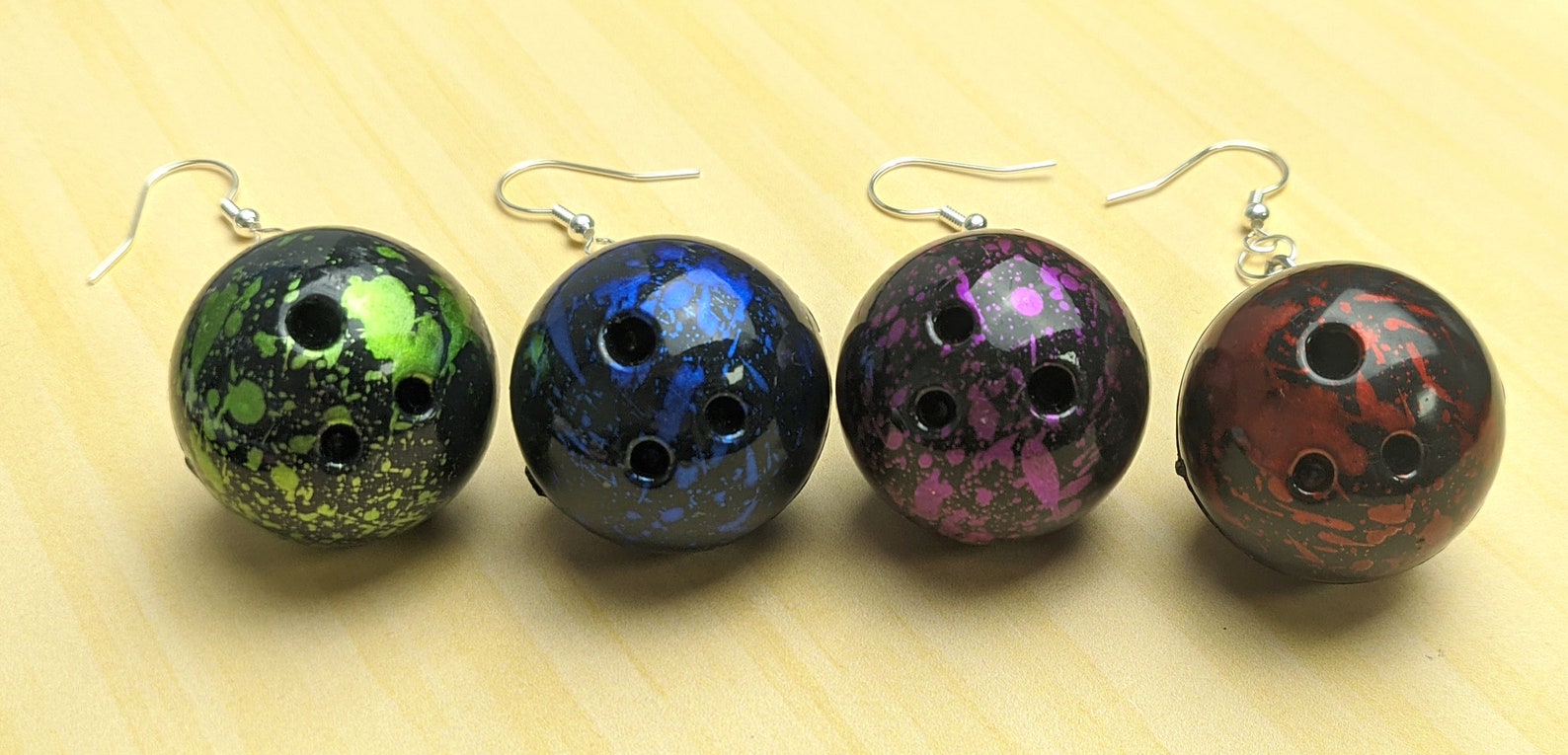 Bowling Earrings Pin Ball Novelty League Mismatch Novelty Etsy UK