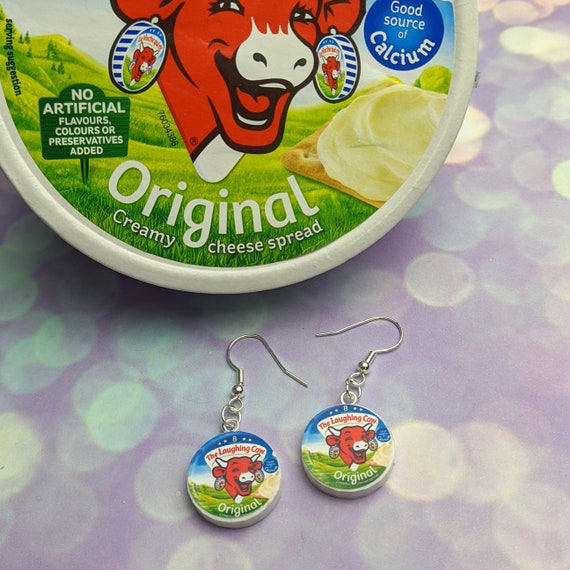Silver Laughing Cow Cheese Earrings – Pearl Jems