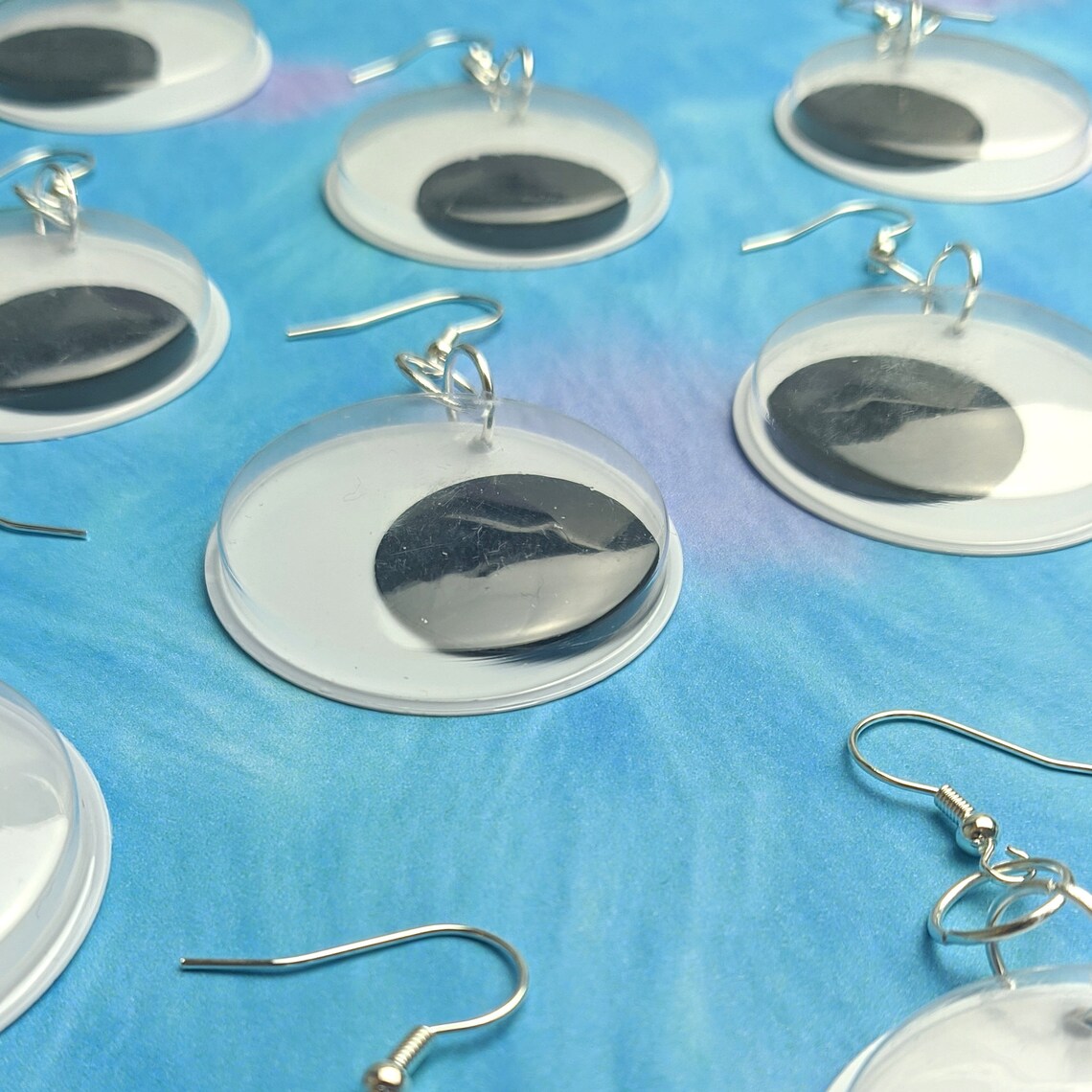 Googly Eye Earrings Large Dangle Wiggle Eyes Black and White Etsy UK