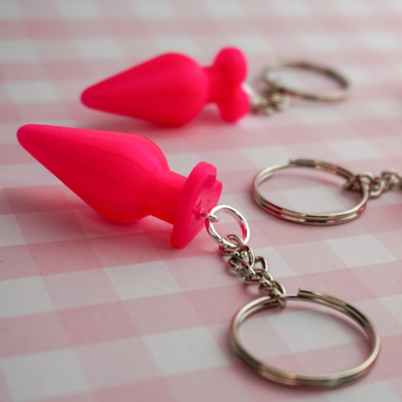 Herz Butt Plug Schlüsselanhänger - Neon Pink Liebe Sex Spielzeug Frech  Valentinstag Hen Party 3D Gedruckt Frech Fetisch Sex positiv