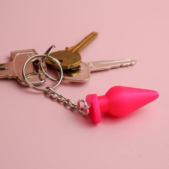 best rated vibrating panties Heart Butt Plug Keychain - Neon Pink Love Sex Toys Naughty Valentines Day  Hen Party 3D Printed Cheeky Fetish Sex Positive