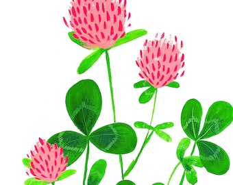 Red Clover Art Print by Julian Plum