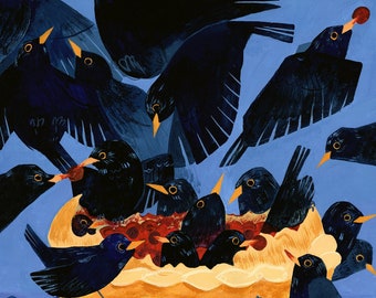 Four and Twenty Blackbirds Art Print by Julian Plum