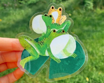 Frog Chorus Clear Waterproof Sticker Laptop Decal