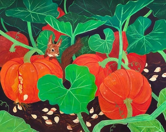 Pumpkin Patch Thief Art Print by Julian Plum