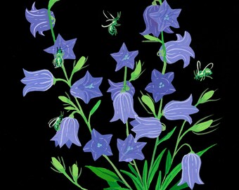 Campanula Wildflower Art Print by Julian Plum