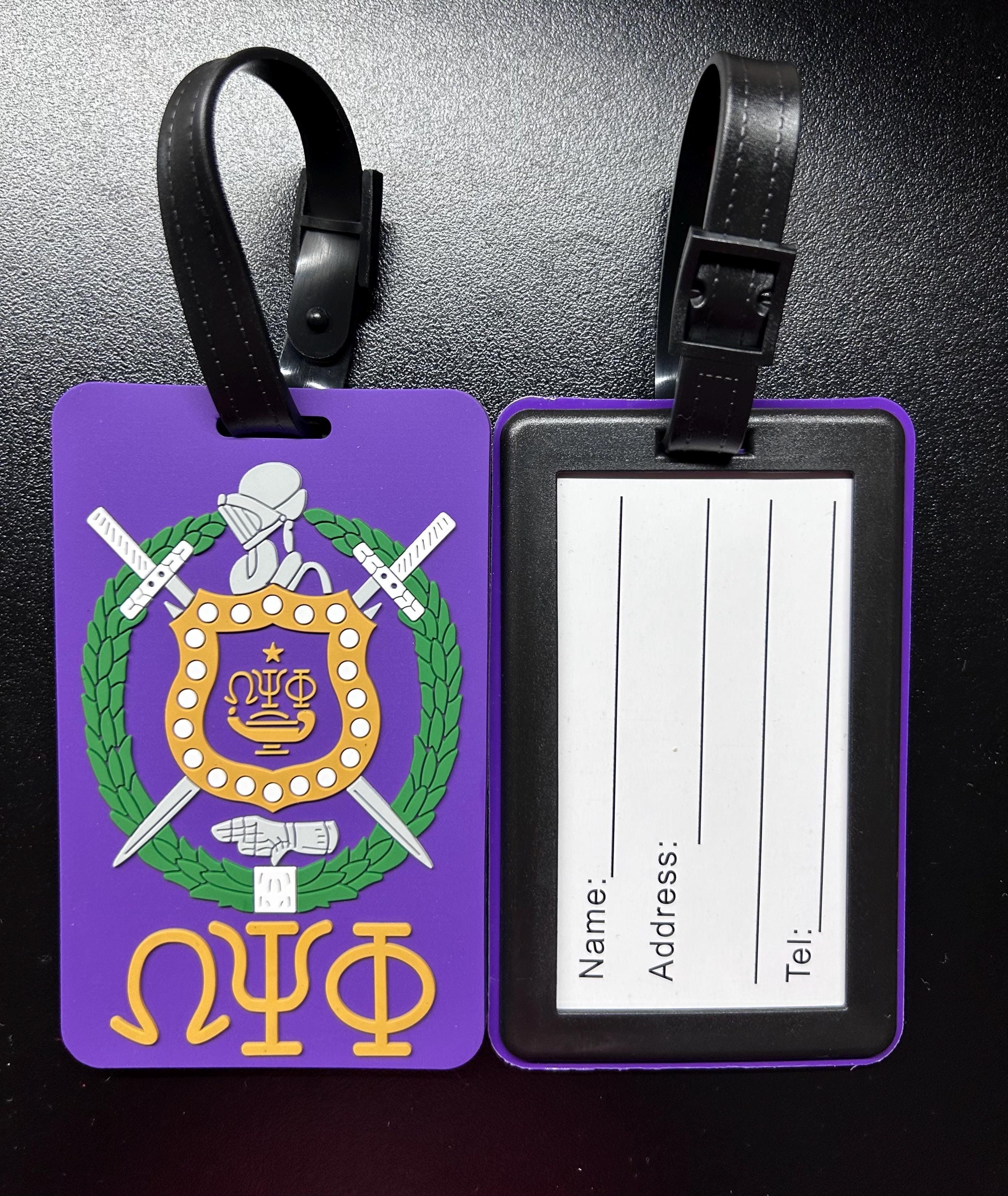 Psi Tags Omega Psi Phi Purple PVC Luggage Tag - Etsy